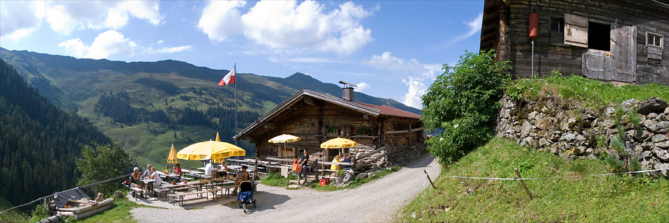 Panoramafoto: Tiroler Alm - Alpen